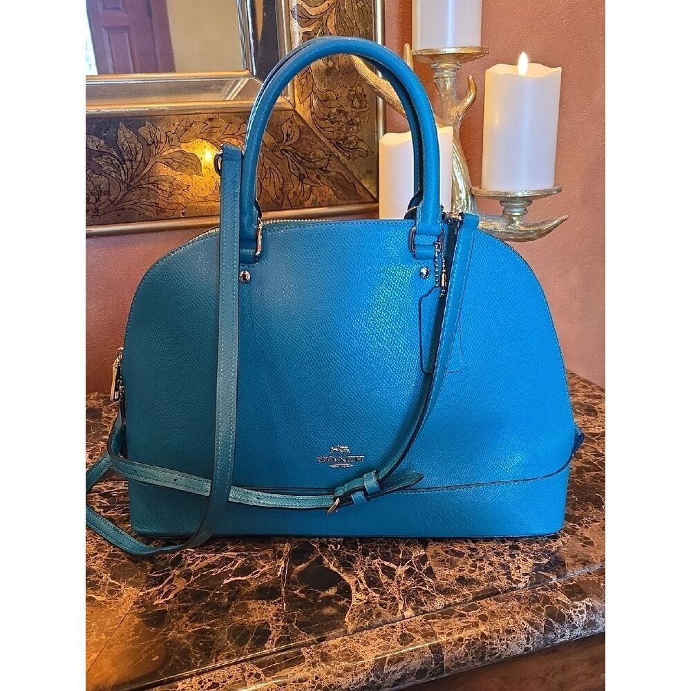 Coach Turquoise Dome Satchel - Structured Leather Handbag